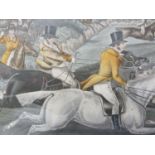 Grand Leicestershire Fox Hunt, hand coloured etching engraved by Hunt after Alken, framed and glazed