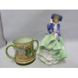 Royal Doulton - Top O' the Hill, designed by Leslie Harradine, green blue colourway, HN 833, 19cm