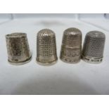 Four silver thimbles, various dates, three by Charles Horner, 16.9 grms approx (4)
