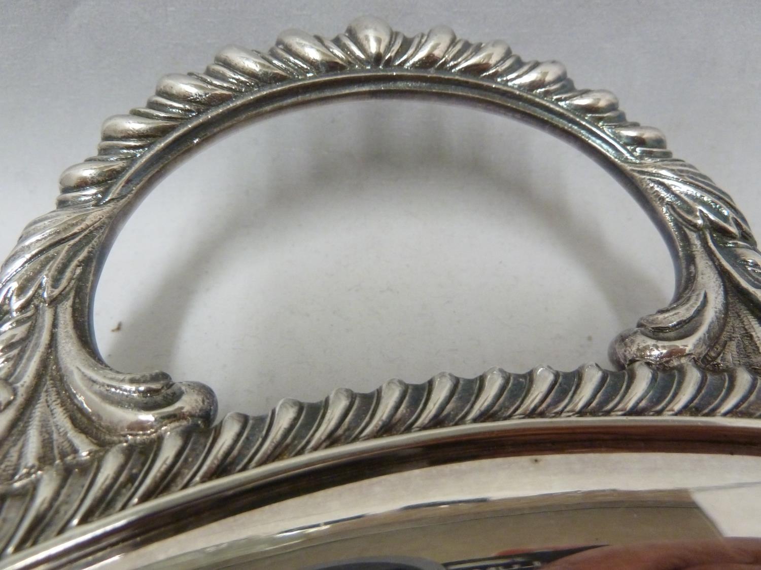 A large silver plated two handled tray, of oval shape, 58cm max diam approx; and one large - Image 4 of 10