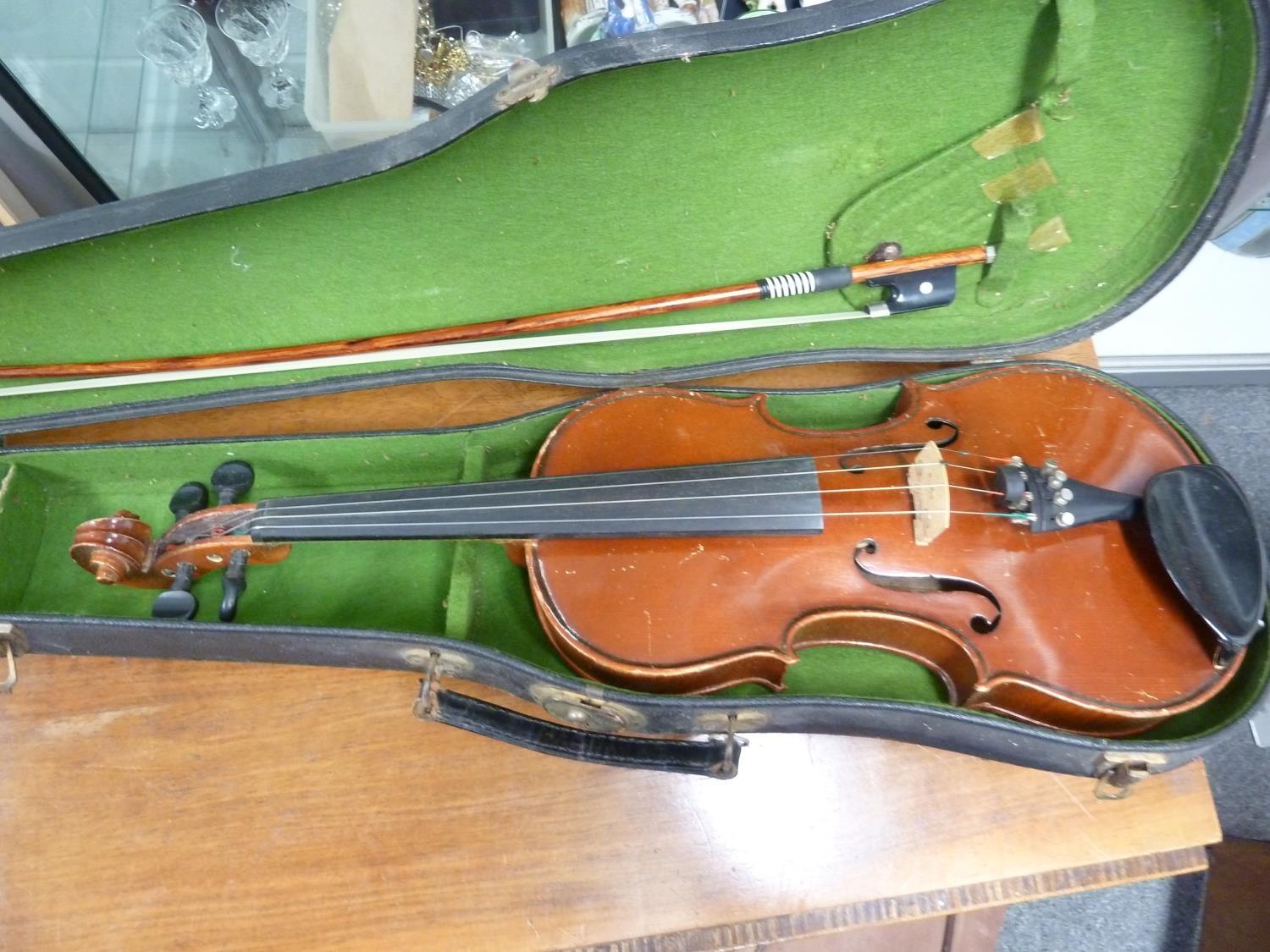 A German Violin, labelled internally Antonious Stradiuarious Cremonensis Faciebad Anno 1721, Made in