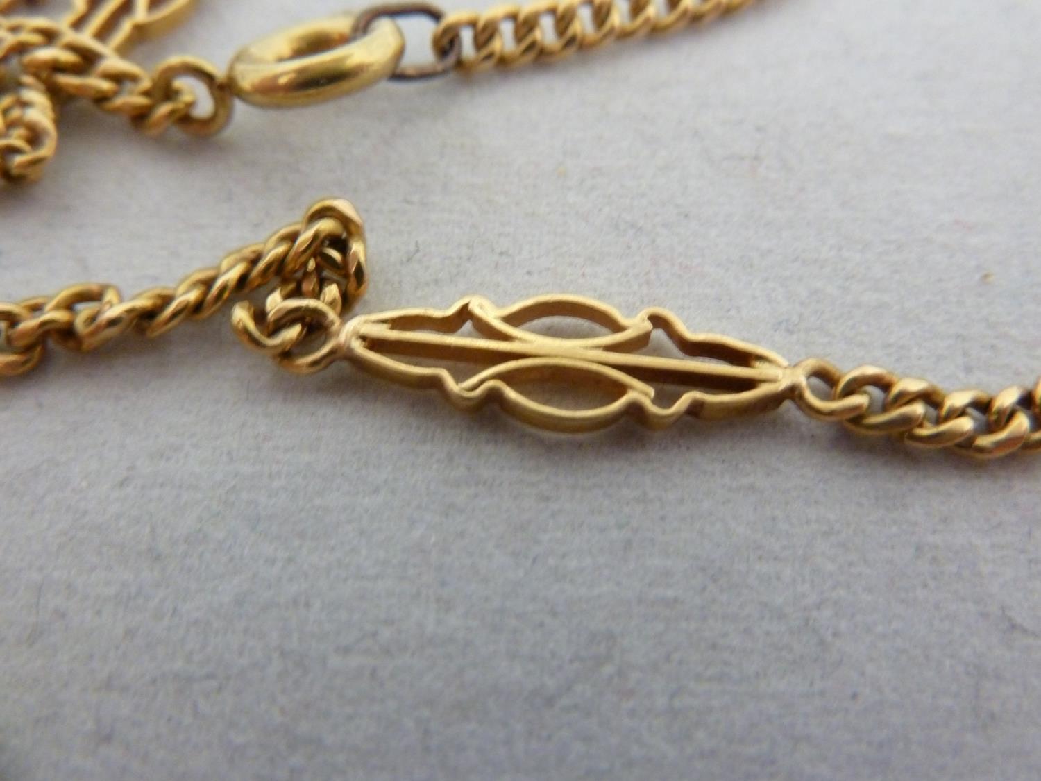 A gold Sovereign coin, dated 1922, mounted as a pendant and with a yellow gold fancy link chain - Image 5 of 7