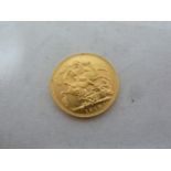 A gold Sovereign coin, dated 1918, 7.98grms approx