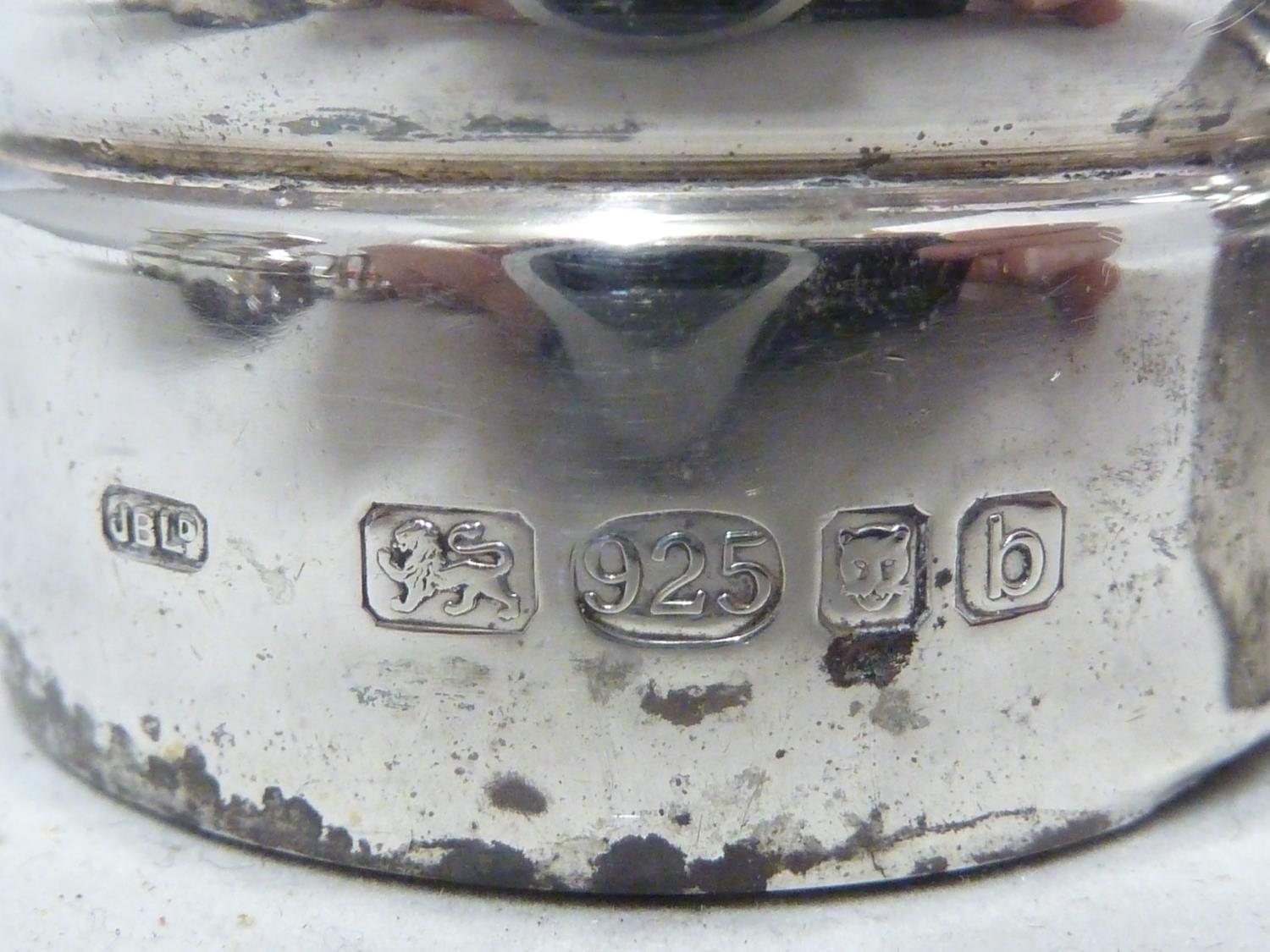 Five silver pepper grinders, various dates and makers - modern; and four green enamelled silver menu - Image 7 of 15