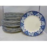 Losol Ware - A blue printed dinner service in Venice pattern, comprises 6 dinner plates, 6 side