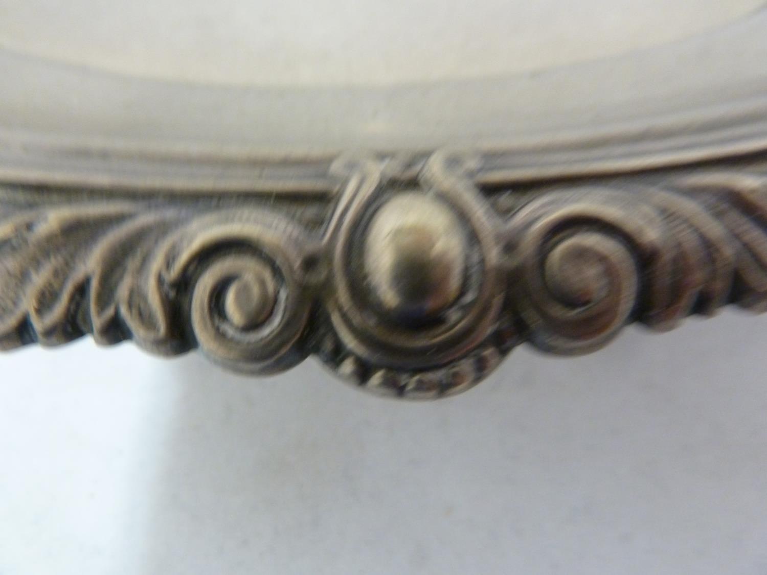 A Walker and Hall silver salver, of shaped circlar form the rim decorated with foliate pendants - Image 3 of 5