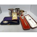 An Asprey silver childs spoon, with Humpty Dumpty finial, in fitted presentation box, London 1964,