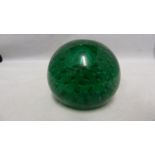 A Whitefriars 9308 controlled bubble paperweight, in meadow green, 8 cm diam approx