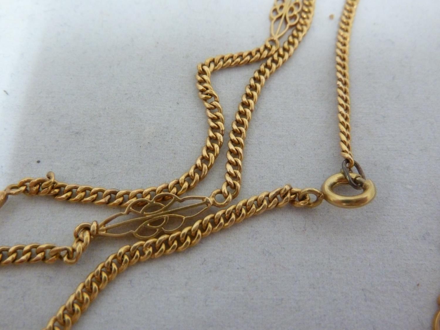 A gold Sovereign coin, dated 1922, mounted as a pendant and with a yellow gold fancy link chain - Image 4 of 7