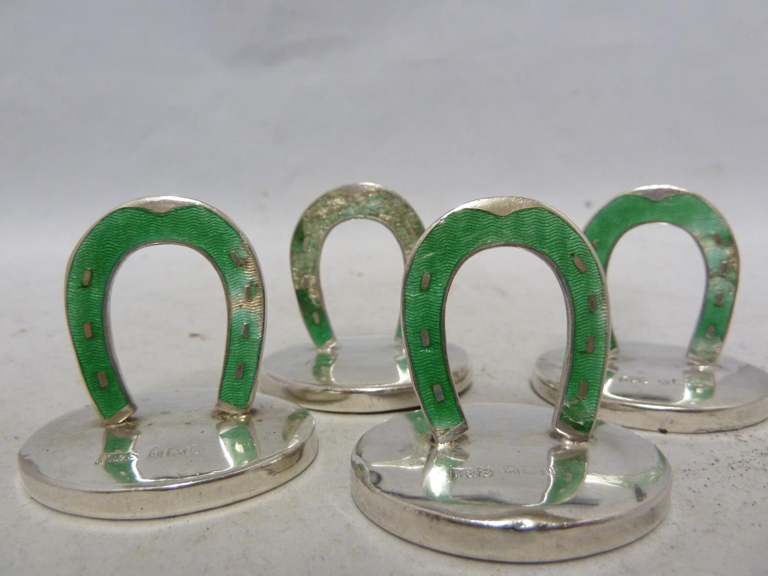 Five silver pepper grinders, various dates and makers - modern; and four green enamelled silver menu - Image 15 of 15