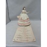 Coalport - a porcelain figure, Olivia, Heirloom Figureine of the Year 1997, with certificate (2)