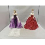 Two Coalport porcelain figures - Lady Helen with certificate; and Grand Finale, each Limited