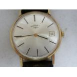 A Rotary Gentleman's 9ct gold wrist watch, the case marked 0.375 with hallmarks internally, manual