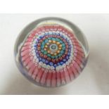 English Glass - a large or Magnum size paperweight, of concentric canes, 9.5cm diam