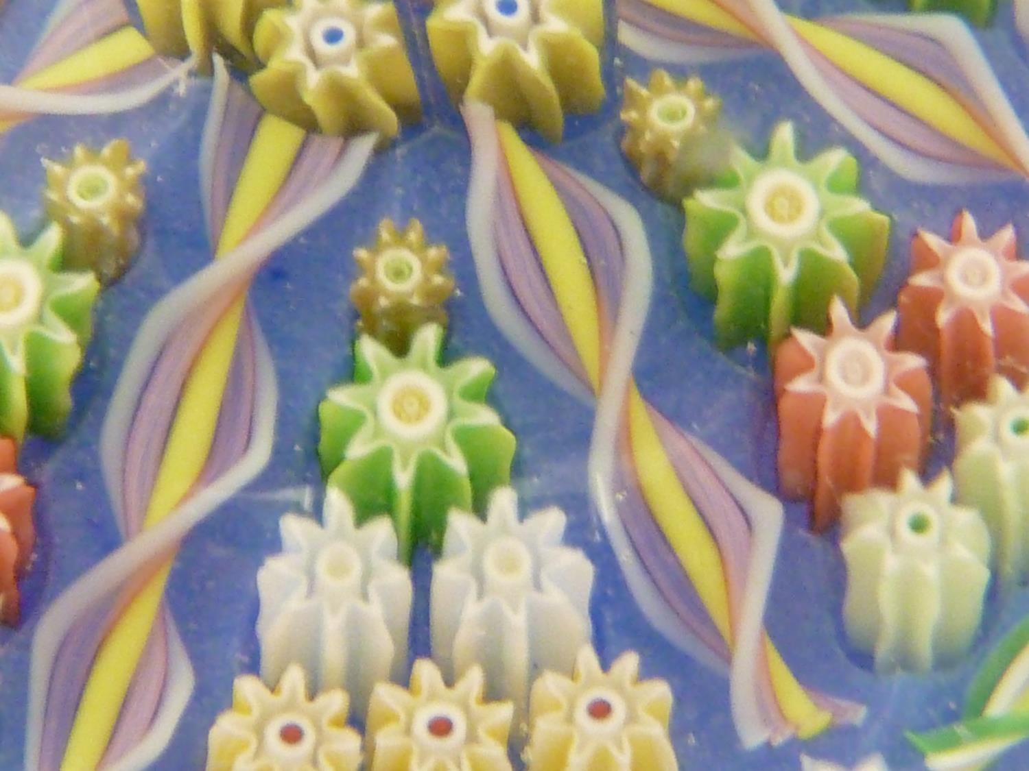 Perthshire - a glass paperweight, concentric millifiore canes intersperced with candy twist canes, - Image 2 of 4