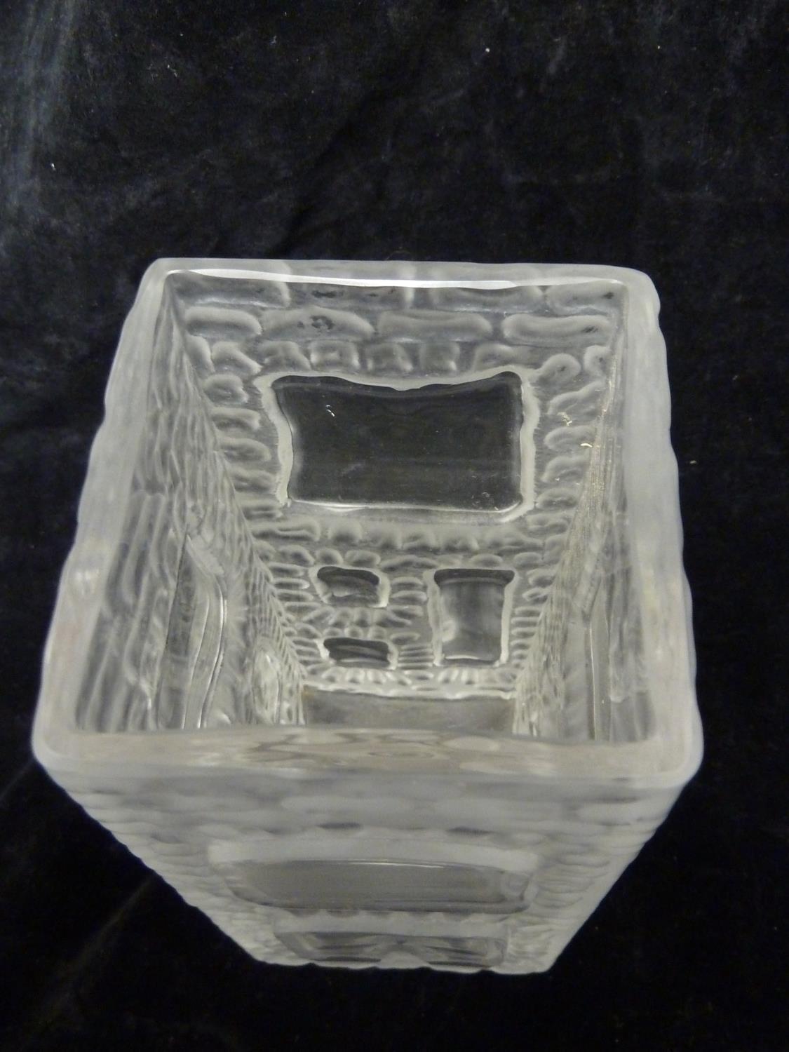 Czechoslovakian Glass - an abstract House vase, of square section moulded with irregular windows - Image 5 of 6