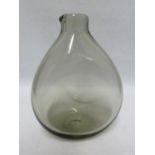 Per Lutken for Holmegaard - a York smoked glass caraffe, of flattened dimpled for in smoke grey, mid