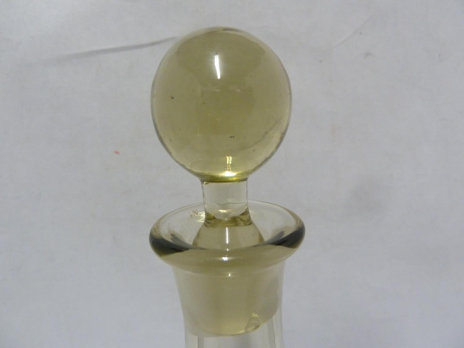 Whitefriars - an olive green decanter and stopper of mallet form beneath stopper with solid ball - Image 2 of 5