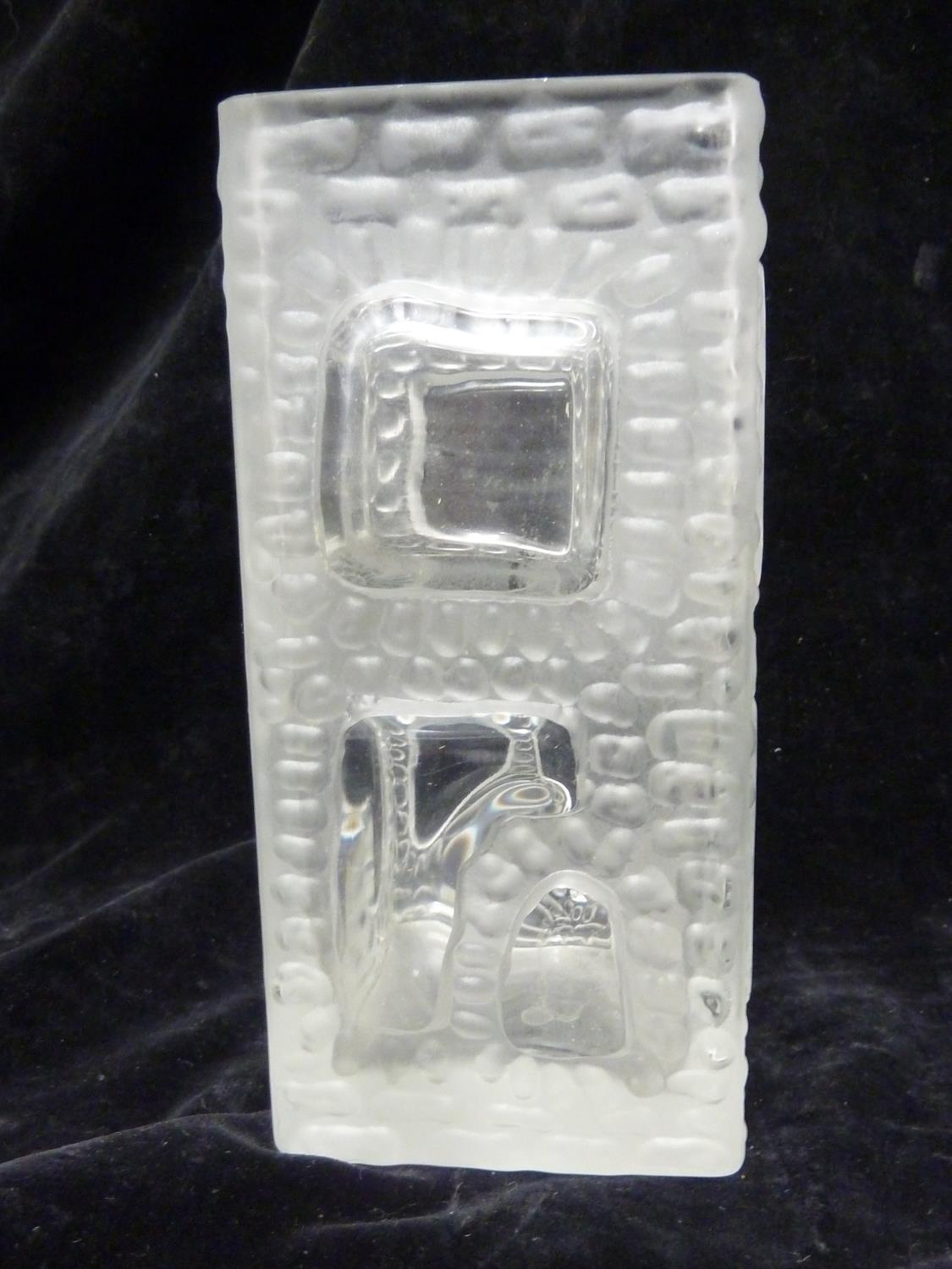 Czechoslovakian Glass - an abstract House vase, of square section moulded with irregular windows - Image 2 of 6