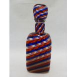 Barovier or Fratelli Toso - a glass decanter and stopper, of rectangular section and of spiraled