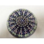Perthshire - a glass paperweight, concentric millifiori canes interspersed with candy twist canes, 7