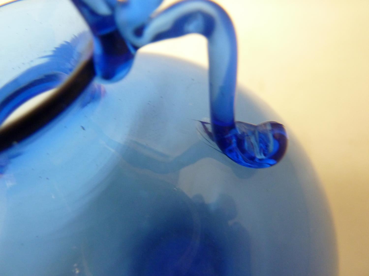 Vittorio Zecchin for Venini Glass - a blue globular glass vase with applied loop twist handles to - Image 6 of 9