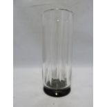 Keith Murray for Stevens & Williams Royal Brierley - a cylindrical colourless glass vase cut with