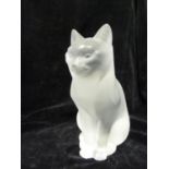 Lalique - Chat Assis, a frosted glass figure of a seated cat, Model Number: 1208, designed c.