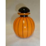 Michael Powolny for Loetz - a glass perfume bottle and stopper the orange ground with thin
