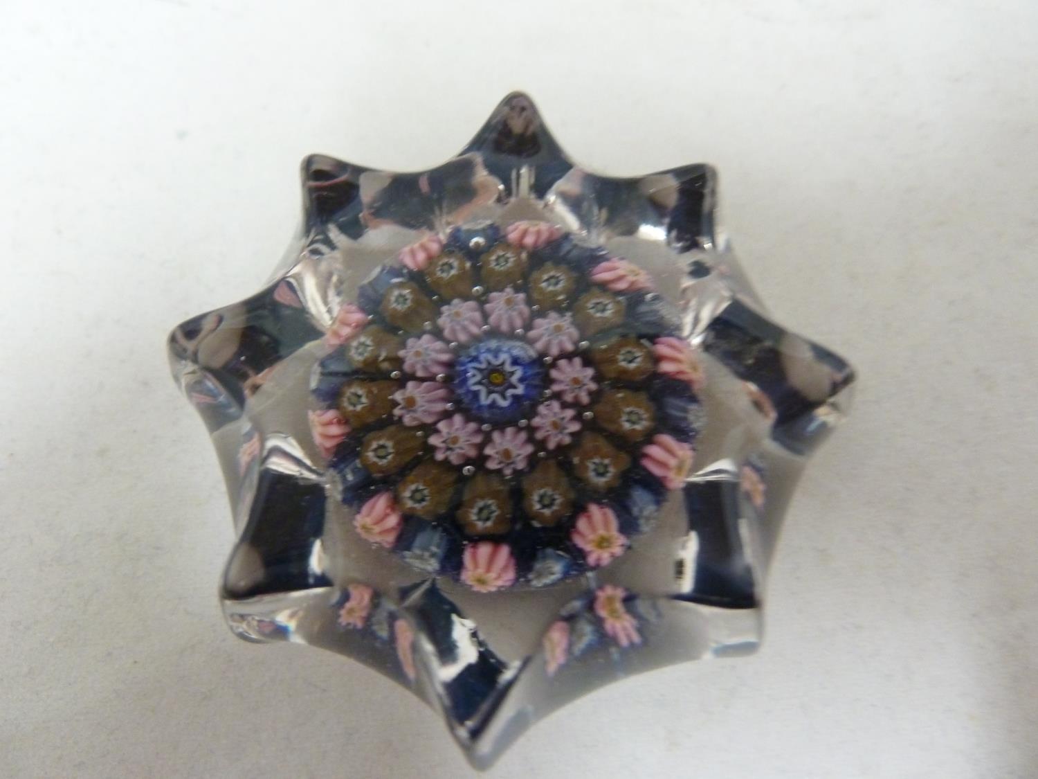 Edinburgh - a glass flower paperweight ; and 3 millifiori Vasart/Strathern paperweights (4) - Image 7 of 8