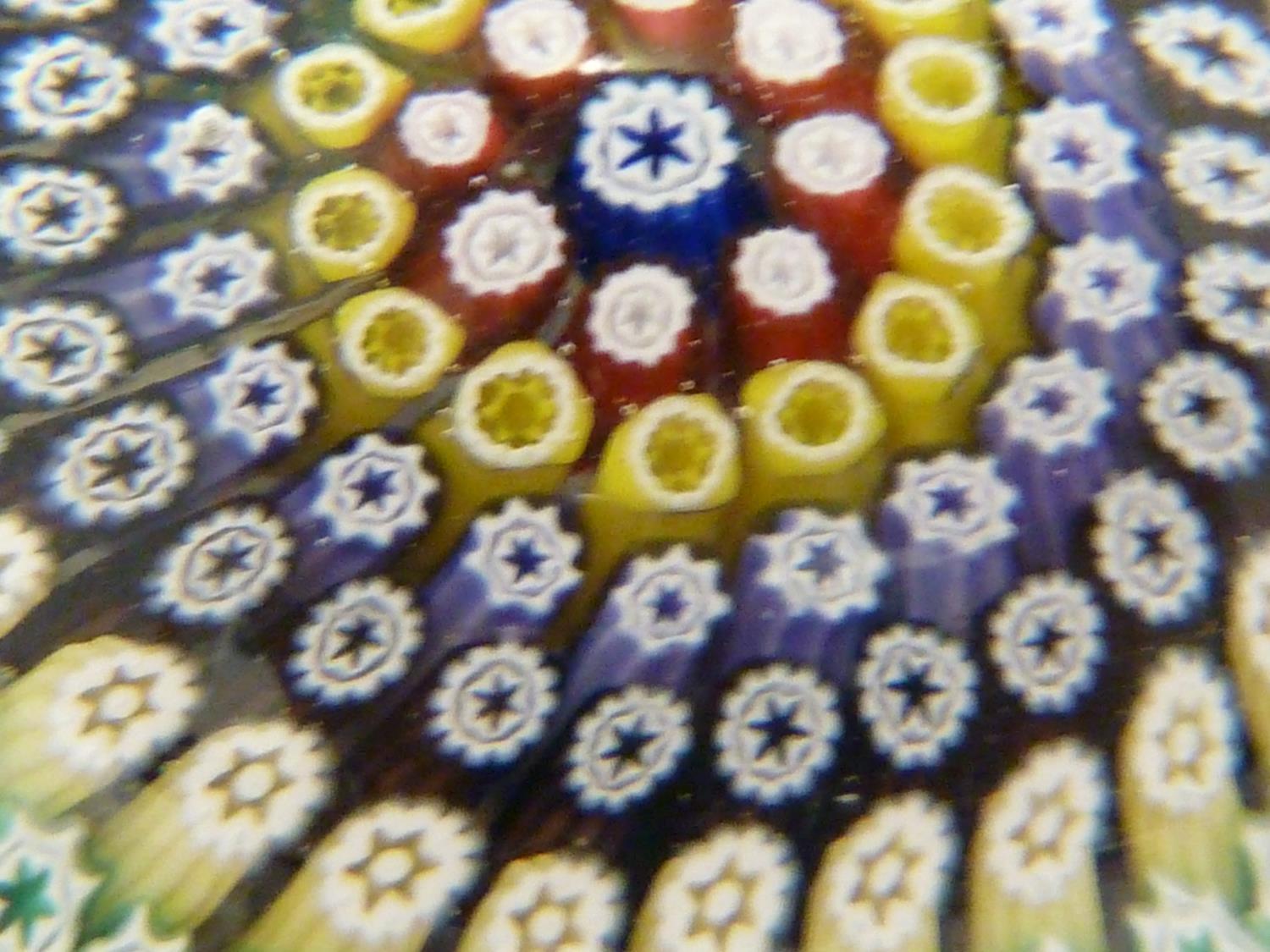 Whitefriars - a glass paperweight, concentric millifiori, canes, date cane for 1977 - Image 2 of 4