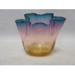 Thomas Webb - an Alexandrite glass vase, of irregular wavy shape, 5.5cm high approx
