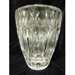 William Wilson for Whitefriars - colourless cut glass vase, 17cm high