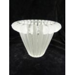 Rene Lalique - a Royat vase, the conical body decorated with frosted jagged stripes terminating in