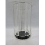 Keith Murray for Stevens & Williams Royal Brierley - a cylindrical colourless glass vase cut with