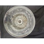 Webb's - a rock crystal style footed tazza, colourless glass, circular on short foot, the bowl cut