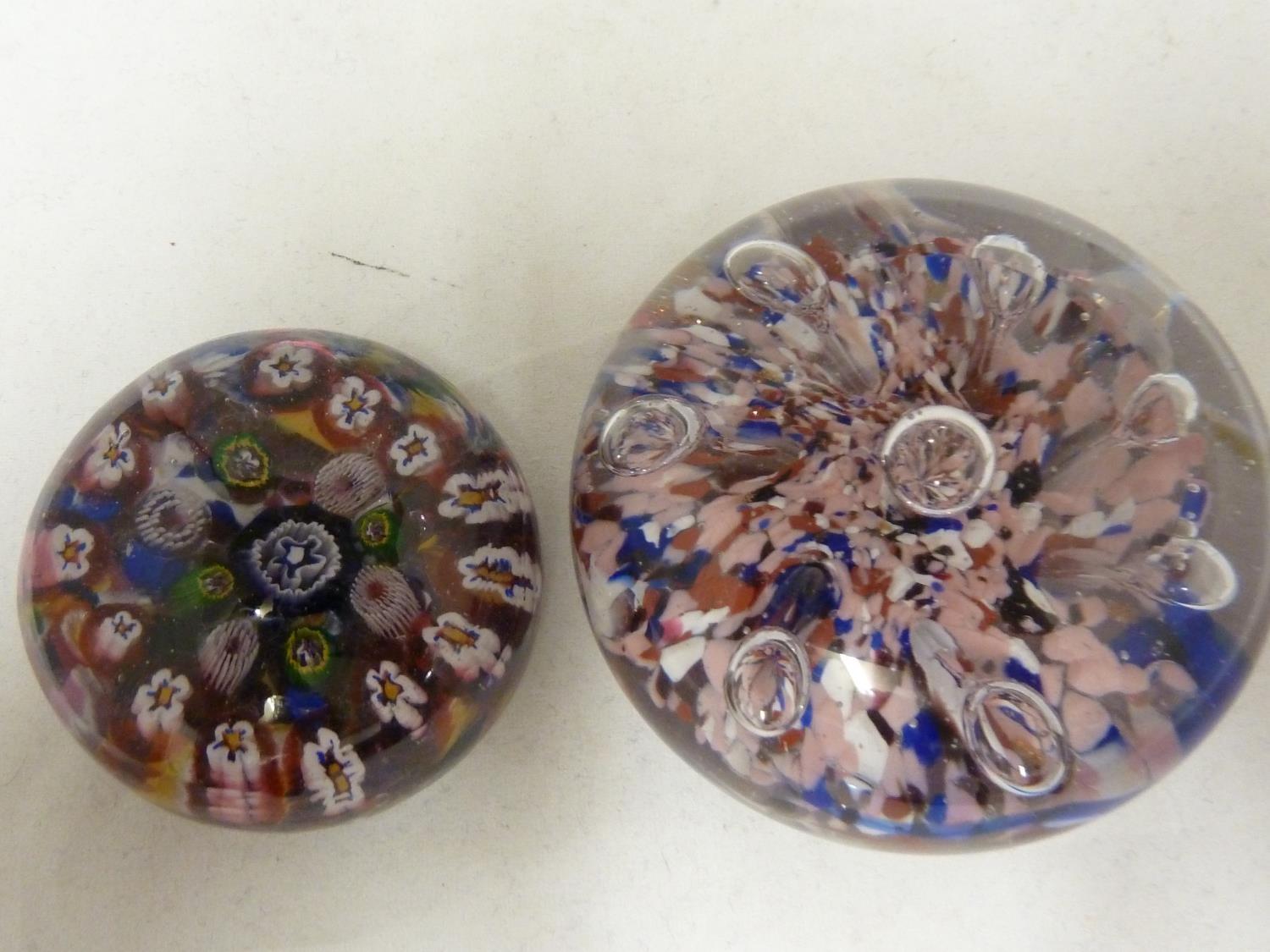 Bohemian - Two millifiori paperweights, 7.5cm diam max (2)