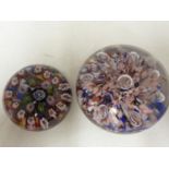 Bohemian - Two millifiori paperweights, 7.5cm diam max (2)