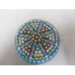 Perthshire - a glass paperweight, concentric millifiore canes intersperced with candy twist canes,
