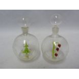 Austrian Glass - to lampwork perfume bottles, the colourless globular soap bubble glass bottles