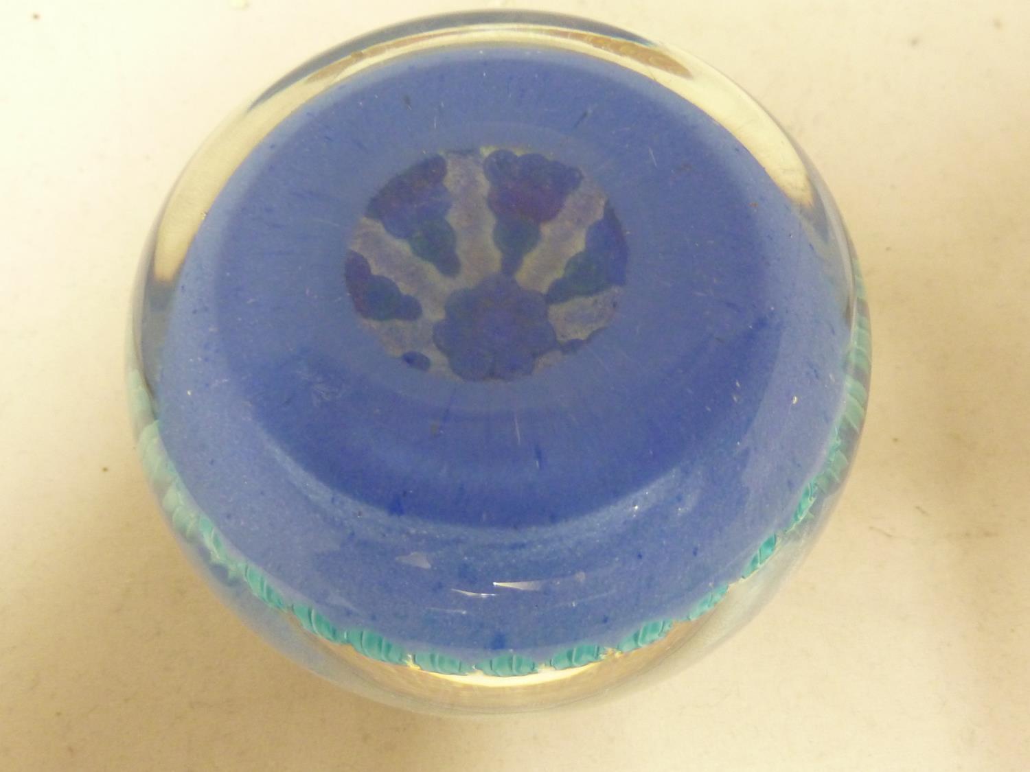 Perthshire - a glass paperweight, concentric millifiore canes intersperced with candy twist canes, - Image 4 of 4