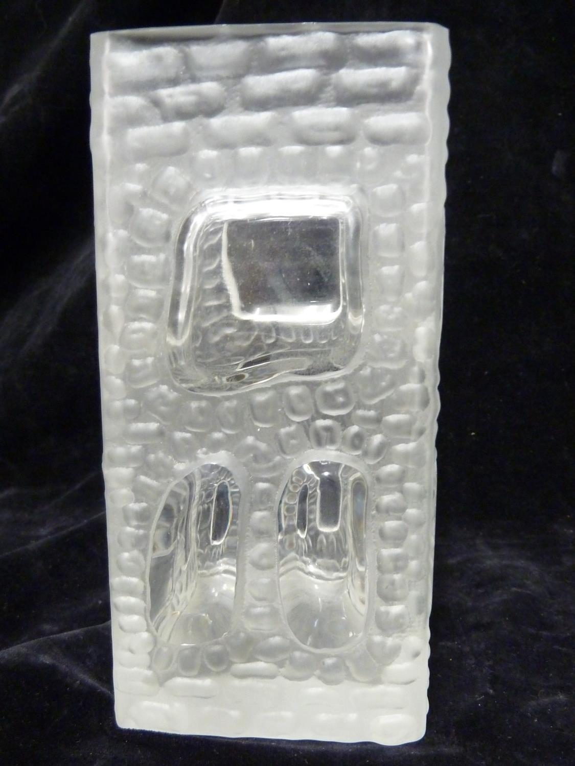 Czechoslovakian Glass - an abstract House vase, of square section moulded with irregular windows - Image 4 of 6