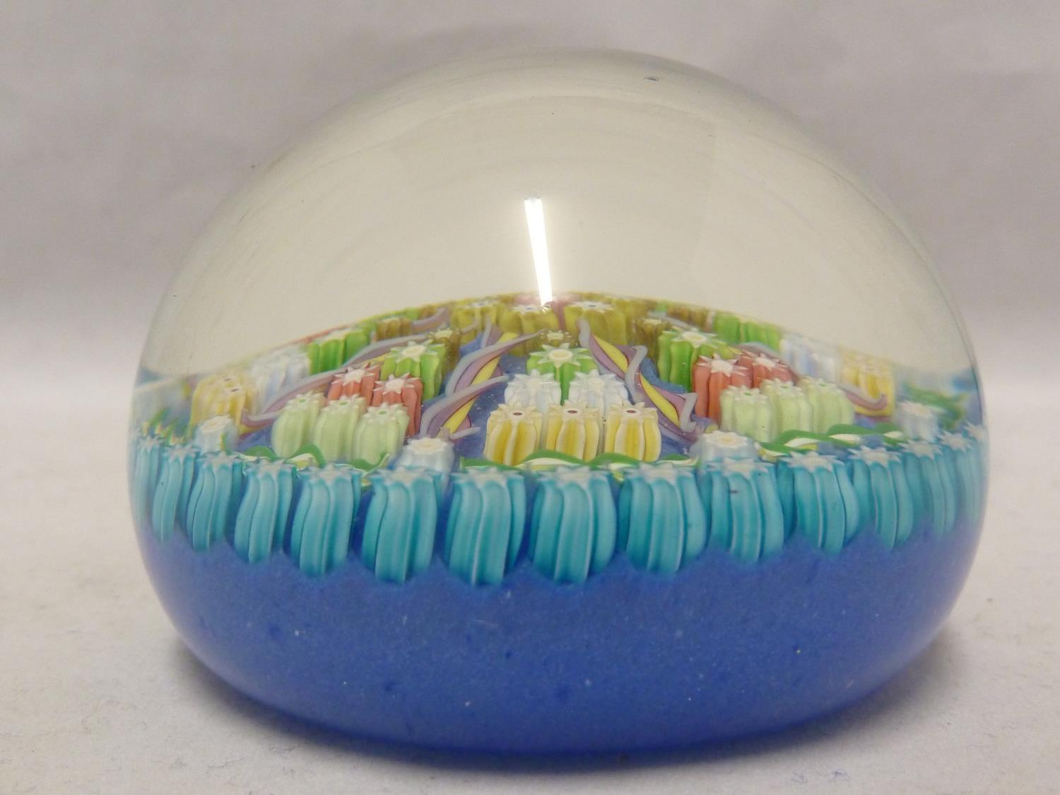 Perthshire - a glass paperweight, concentric millifiore canes intersperced with candy twist canes, - Image 3 of 4