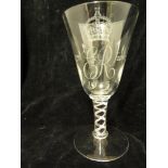 Frank Hill and William Wilson for Whitefriars - A Coronation of Elizabeth II commemorative goblet,