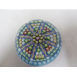 Perthshire - a glass paperweight, concentric millifiore canes interspersed with candy twist canes,