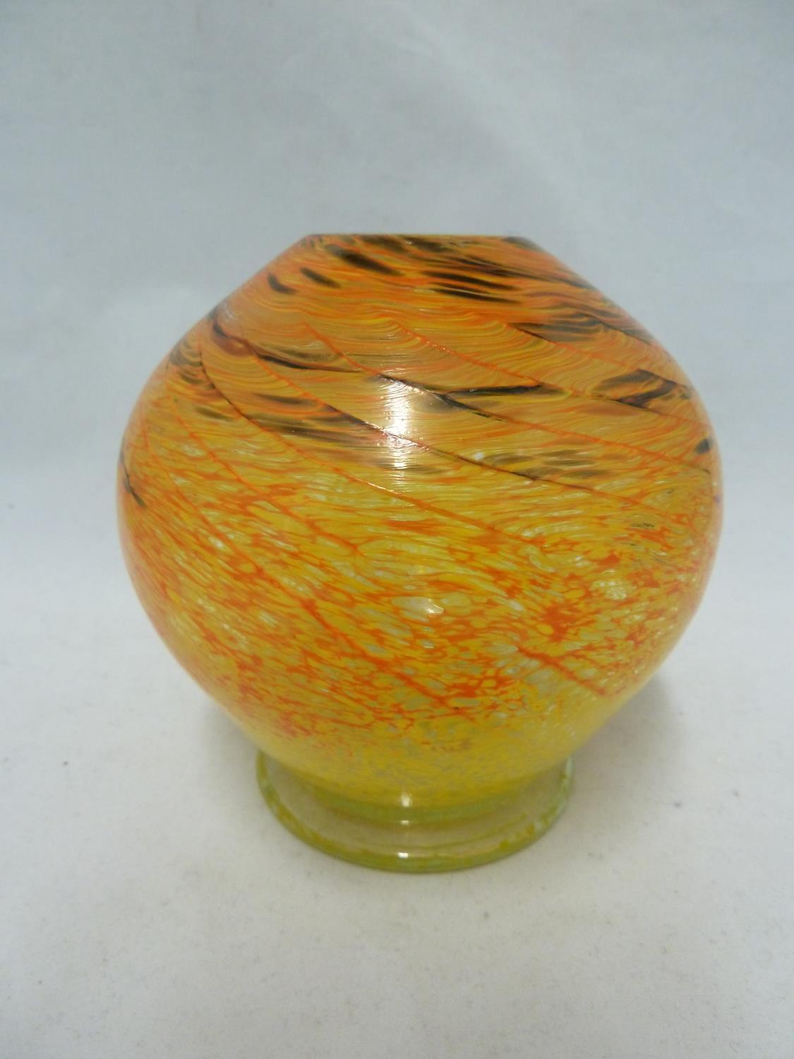 The Melting Pot Glass Studio, Australia - a globular footed glass vase, with Australian minerals - Image 2 of 8