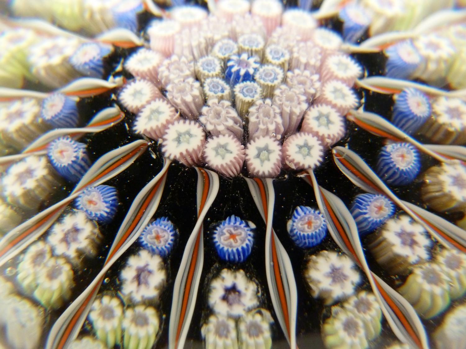 Perthshire - a glass paperweight, concentric millifiore canes, interspersed with candy twist - Image 3 of 4