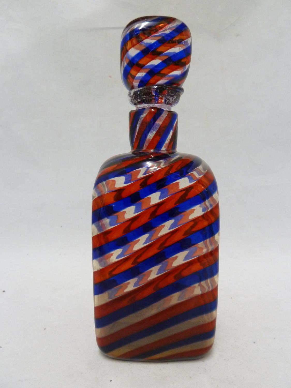 Barovier or Fratelli Toso - a glass decanter and stopper, of rectangular section and of spiraled - Image 3 of 8