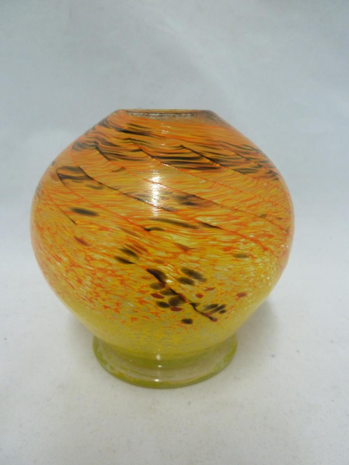 The Melting Pot Glass Studio, Australia - a globular footed glass vase, with Australian minerals - Image 3 of 8