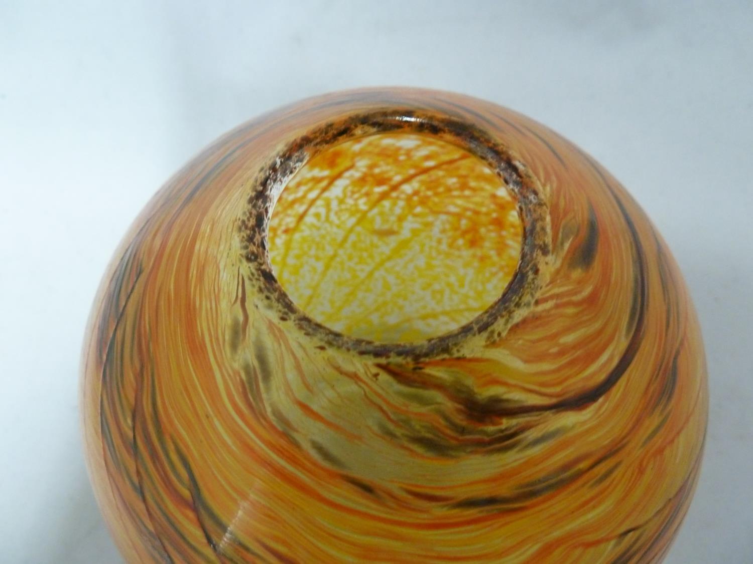 The Melting Pot Glass Studio, Australia - a globular footed glass vase, with Australian minerals - Image 6 of 8
